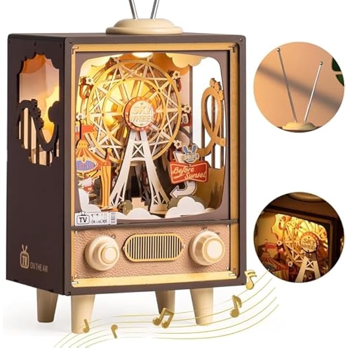 ROKR 3D WOODEN PUZZLE MUSIC BOX & NIGHT LIGHT | WOODEN MODEL KIT GIFT FOR ADULTS KIDS  SUNSET CARNIVAL - Image 1
